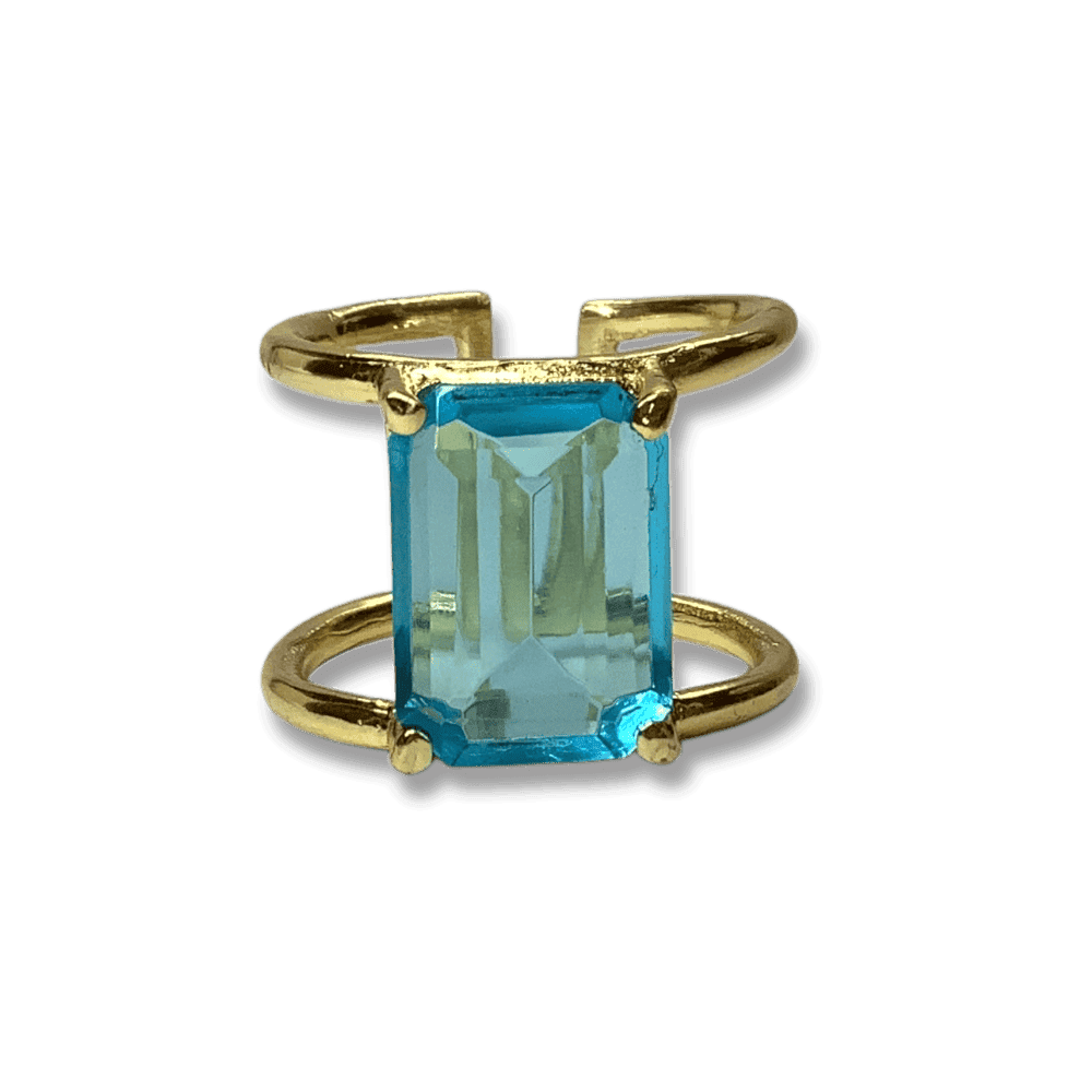 Aqua Quartz Sherry Ring