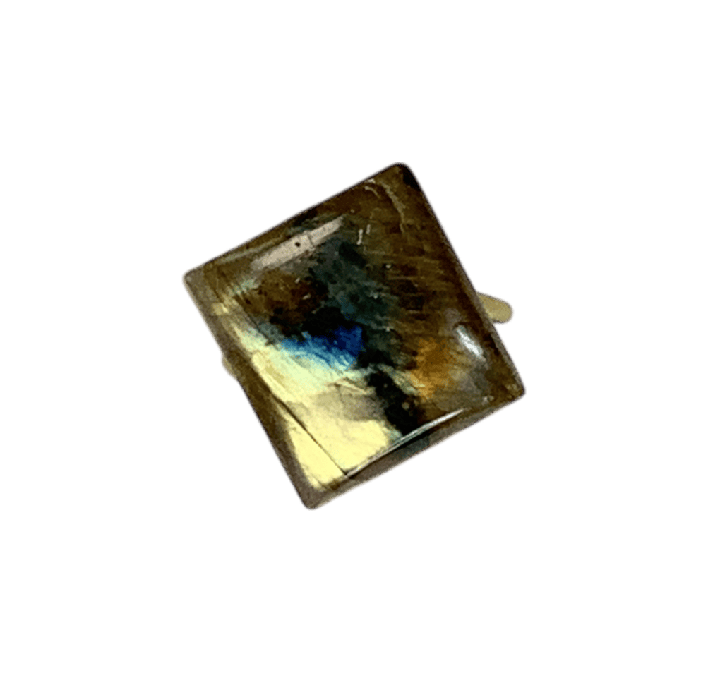 Labradorite Square adjustable ring