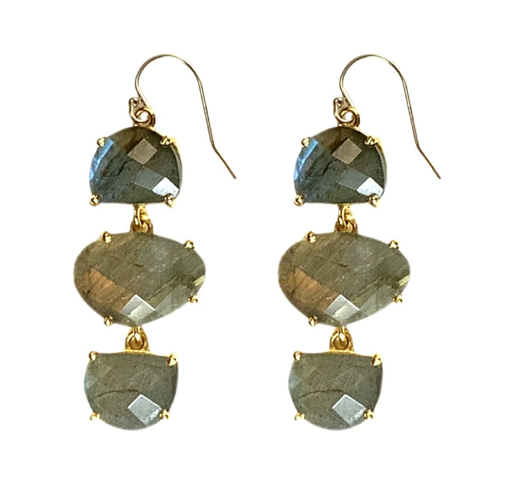 Labradorite Organic Shaped Earrings
