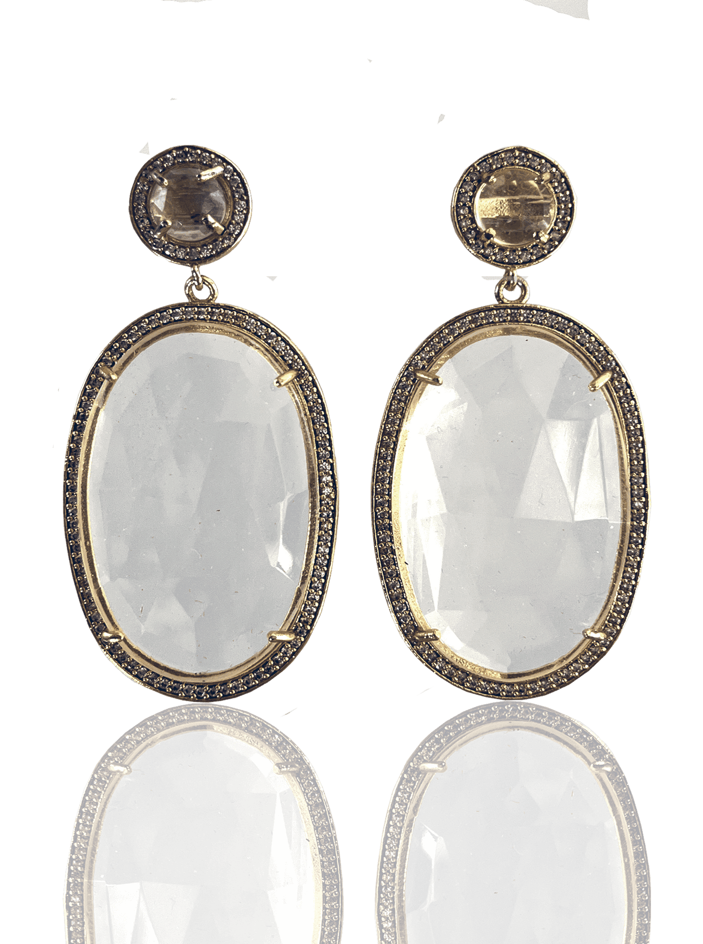 Rock Crystal Quartz and CZ ADMK Julie Earrings | ADMK, Inc.