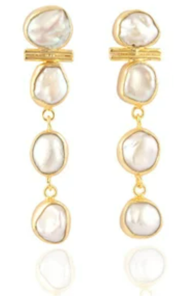 Bridal pearl jewelry earrings for elegant weddings.
