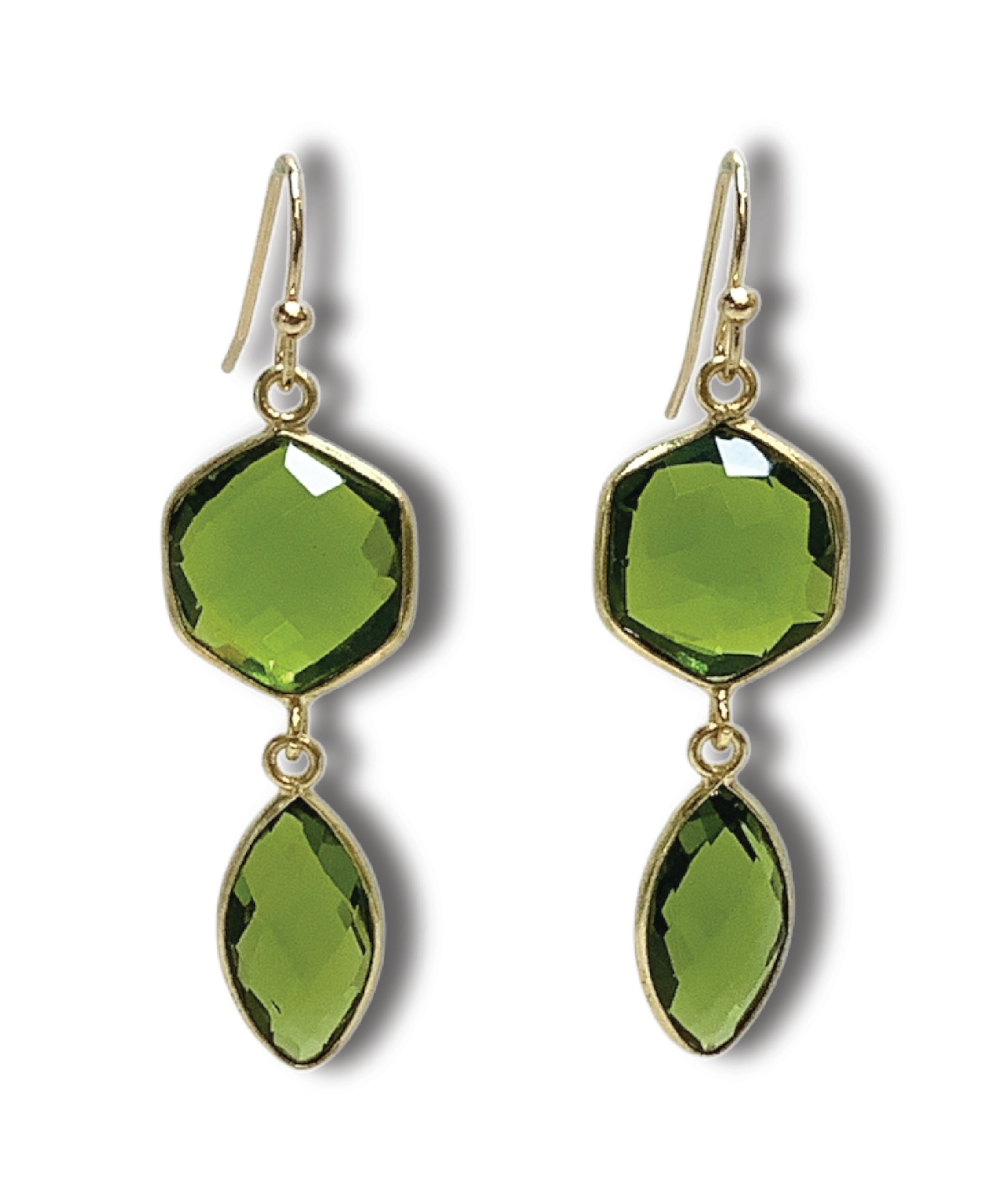 NEW ARRIVALS: artisan jewelry gold and green gemstone earrings