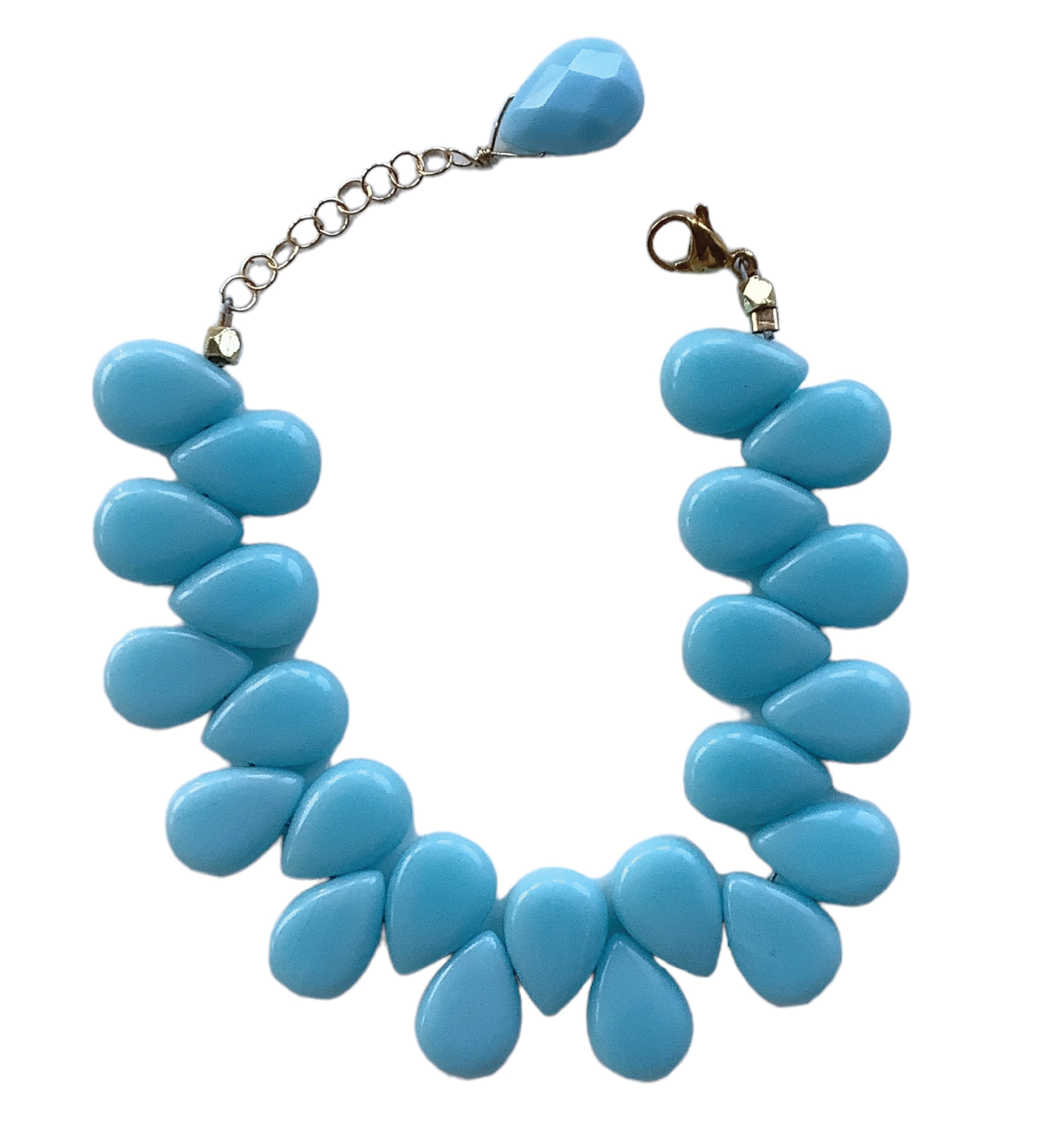 Baby Blue Teardrop Bracelet elegant gemstone jewelry