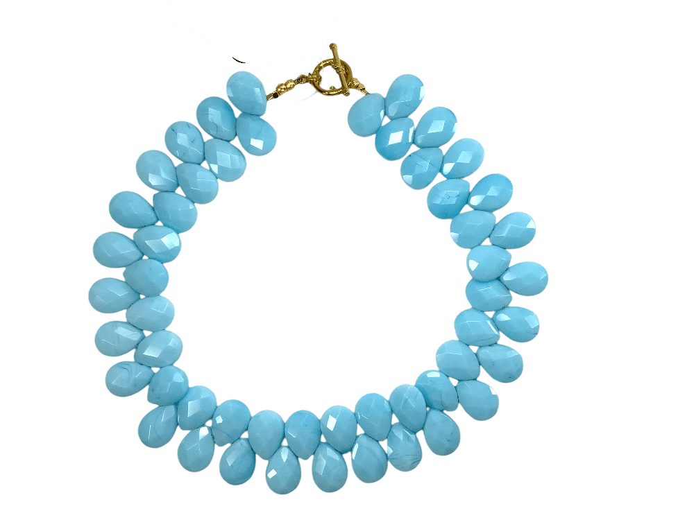 Baby Blue Quartz Teardrop Necklace