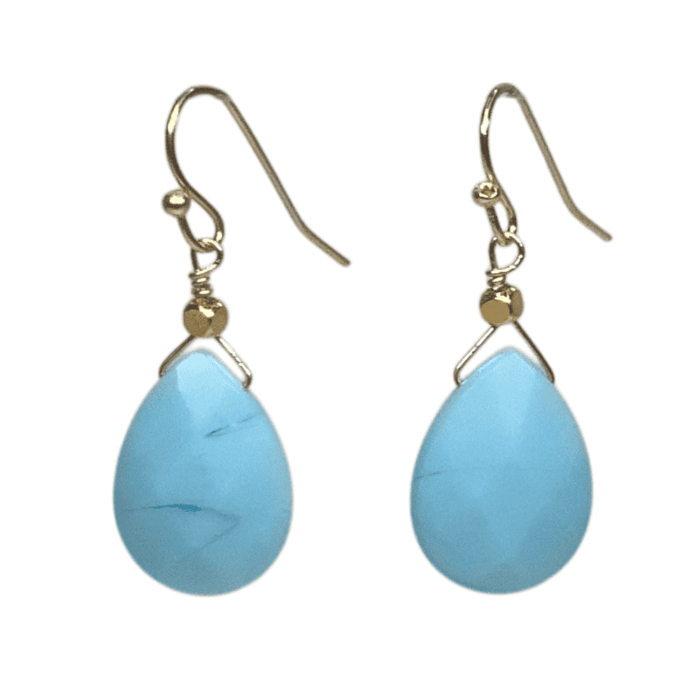 Baby Blue Quartz Earrings - artisan jewelry with semi precious stones.