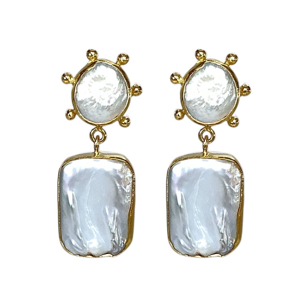 Freshwater Pearl Earrings - artisan jewelry, elegant design