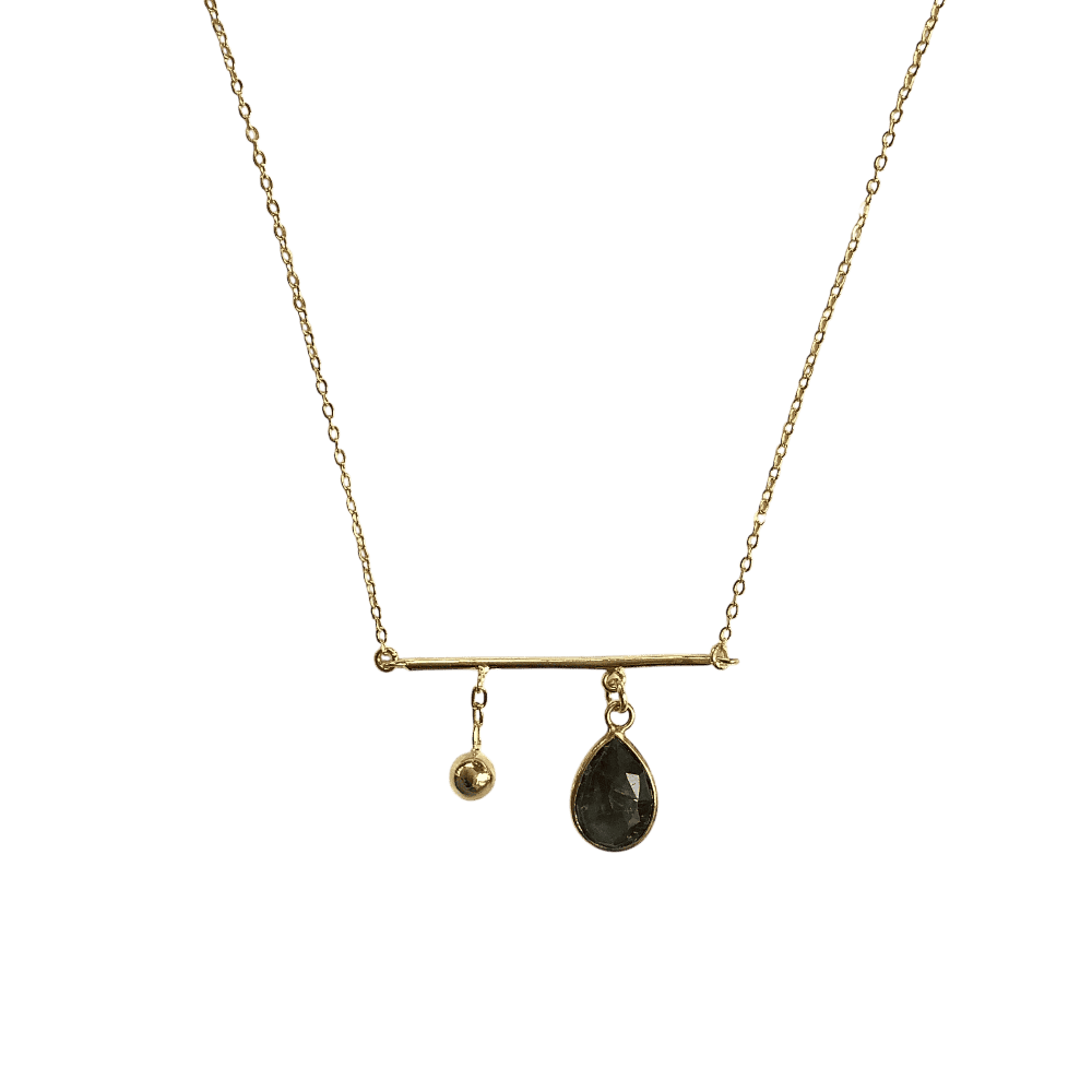 Labradorite Bar Necklace - artisan jewelry with natural gemstone