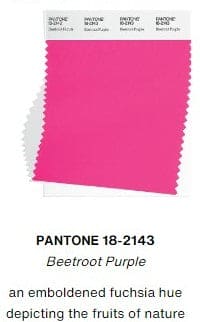 Swatch of Pantone of the Summer color - hot pink