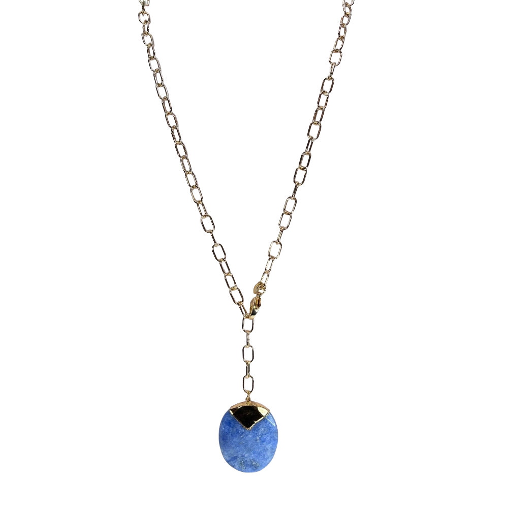 Blue Agate Long Adjustable Necklace