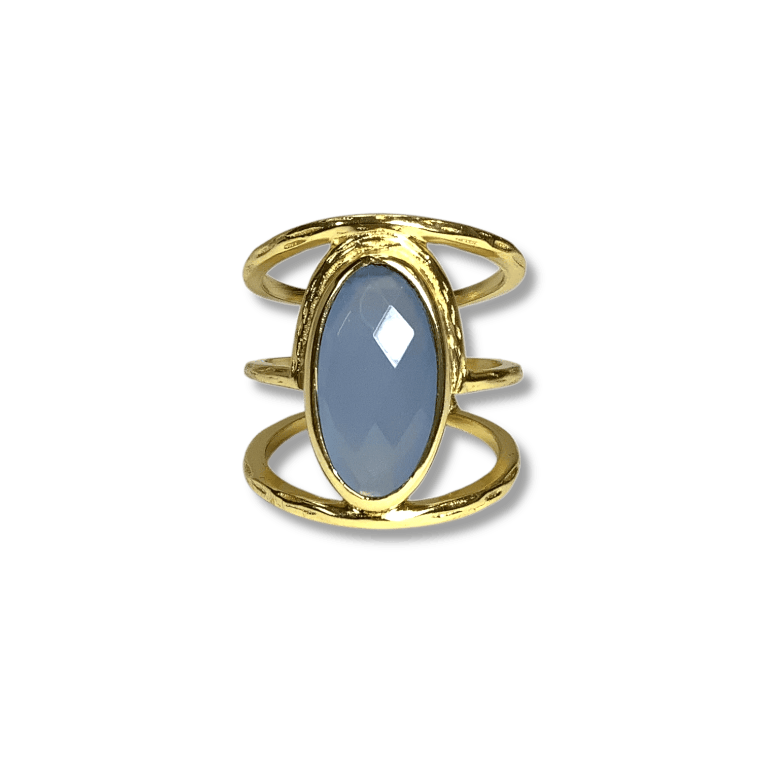 Light Blue Chalcedony Cassie Ring - semi precious stone jewelry