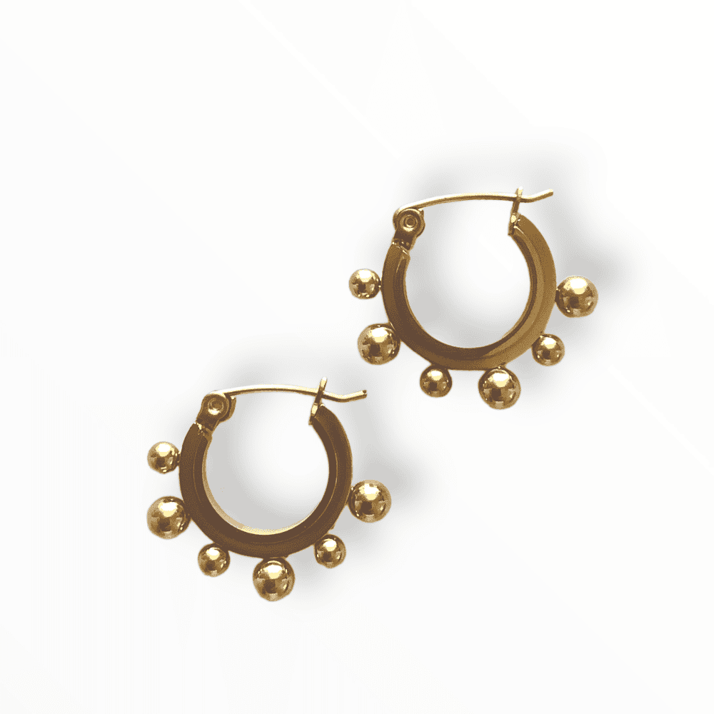 Hoop Earrings with Gold Balls