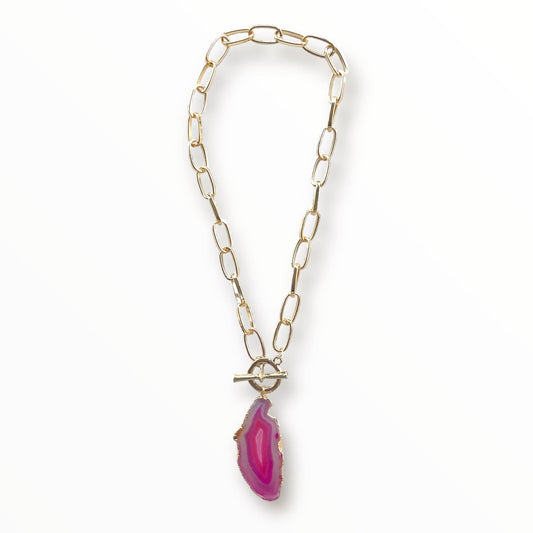 Pink Agate Becky ADMK Necklace