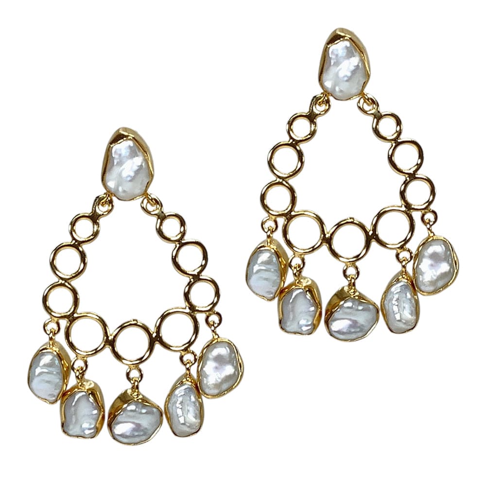 Freshwater Pearl Filigree Earrings, artisan jewelry, pearl jewelry