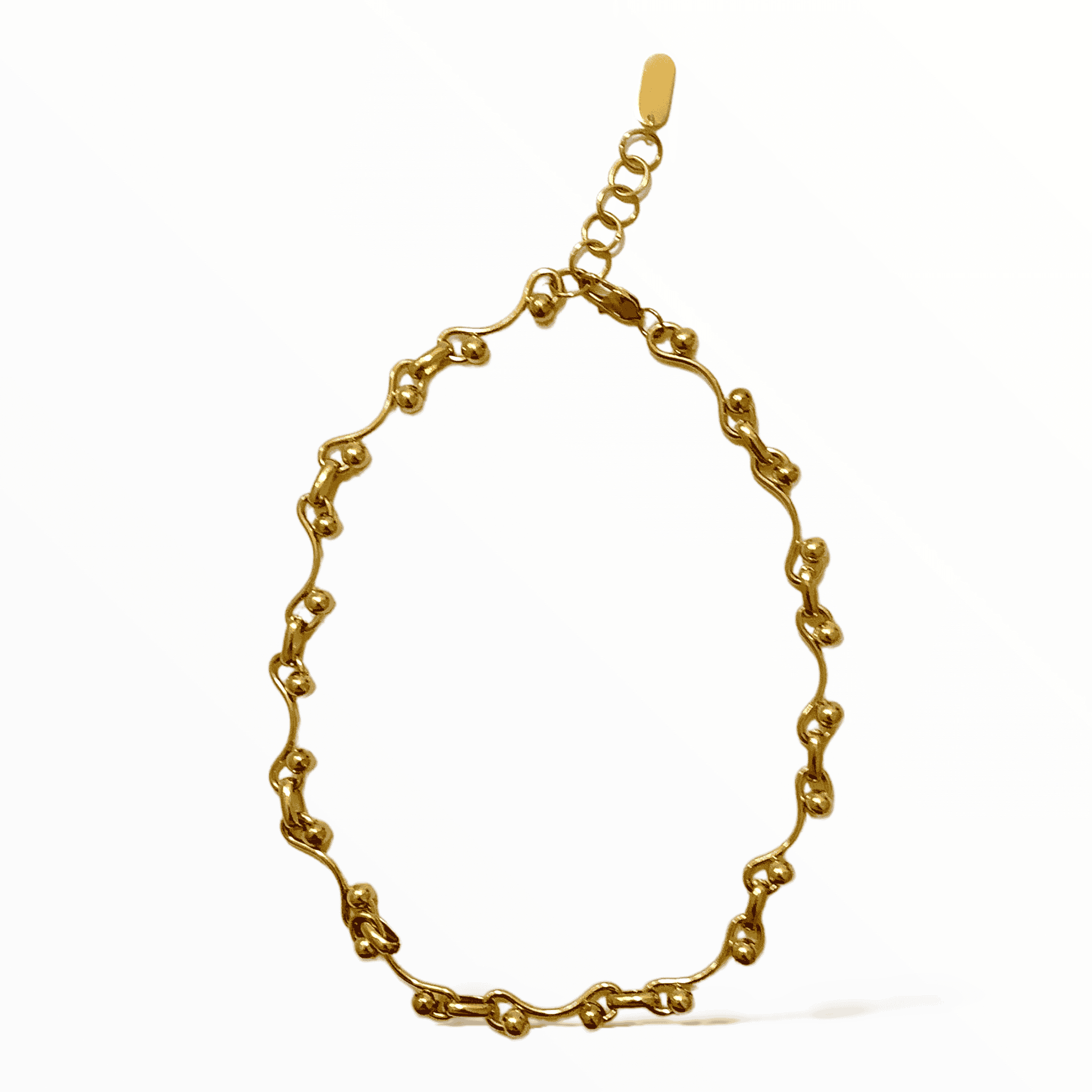Gold Yvette Ball Chain Necklace, elegant artisan jewelry.