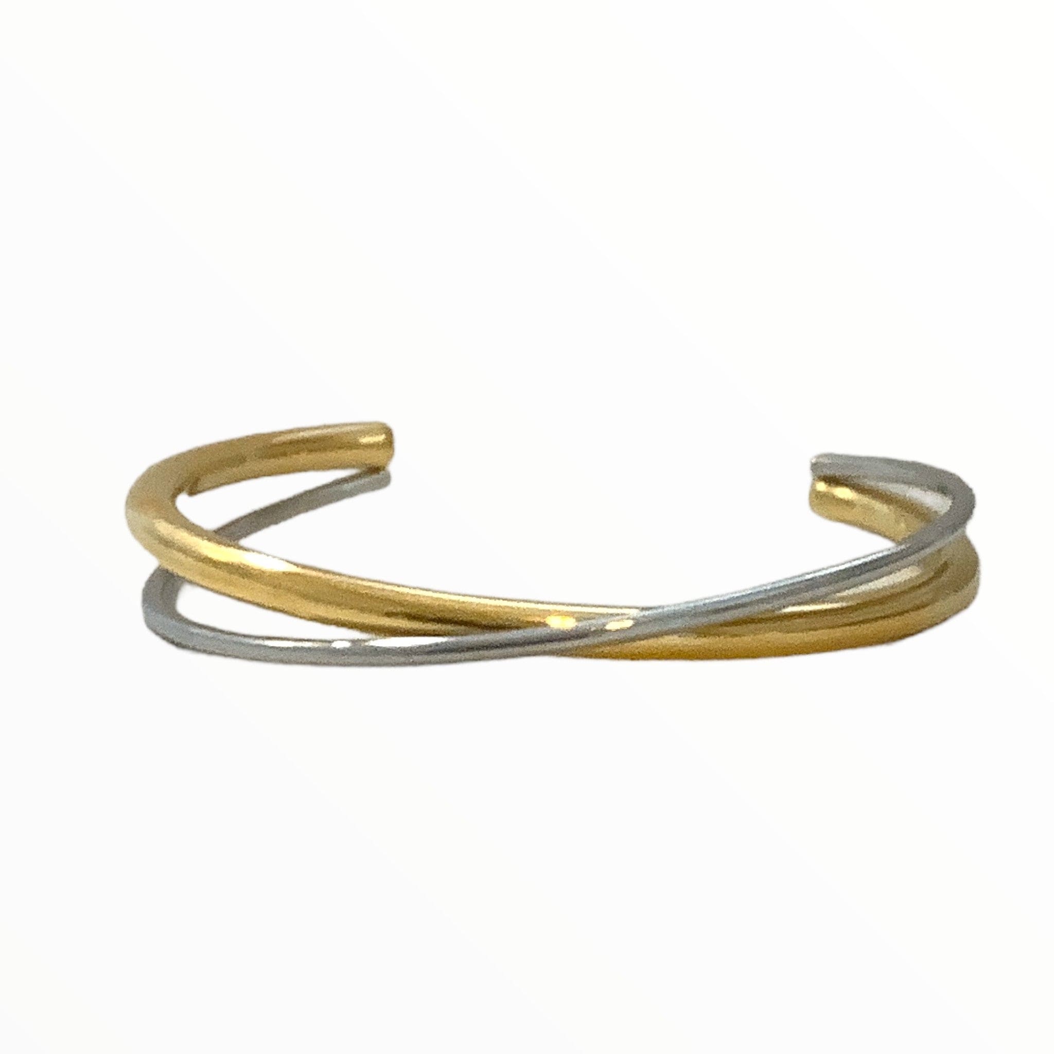 Gold and Silver Twisted Bangle, artisan jewelry, handmade bracelet