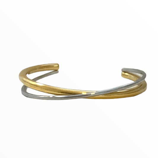 Gold and Silver Twisted Bangle