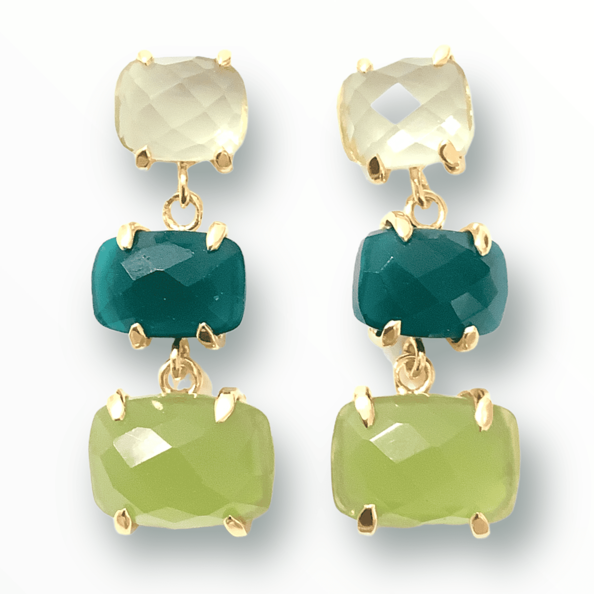 Vera Green ADMK Earrings, luxury handcrafted jewelry, unique earrings