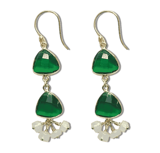 Green Quartz and Moonstone Earrings