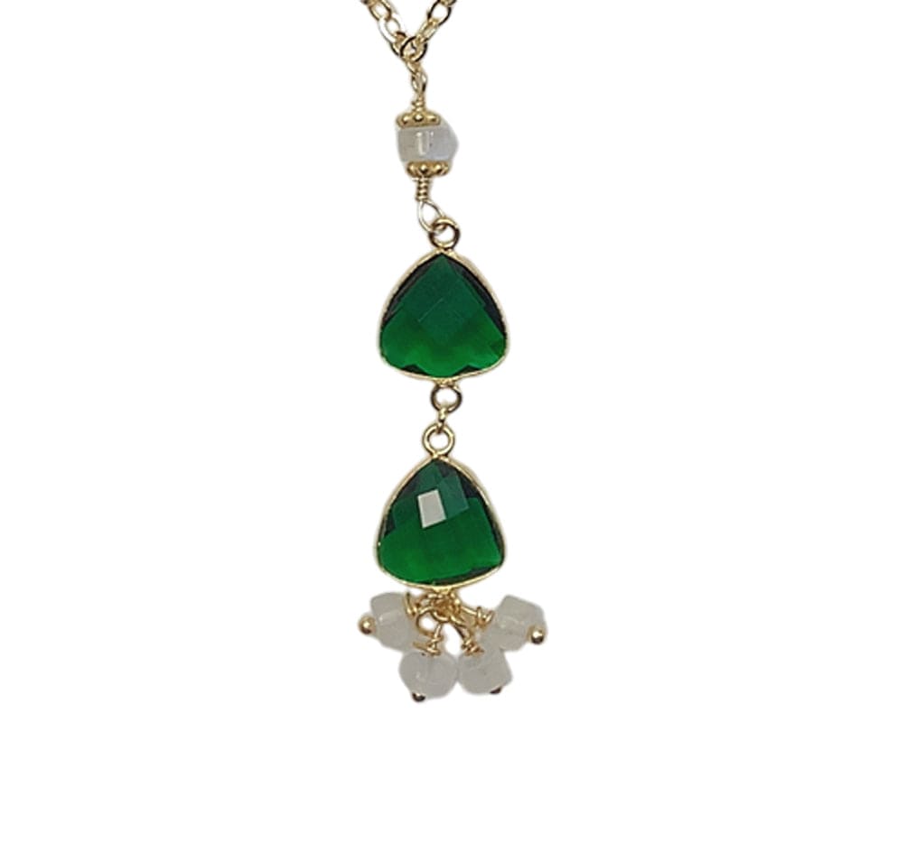 Green Quartz and Moonstone Necklace