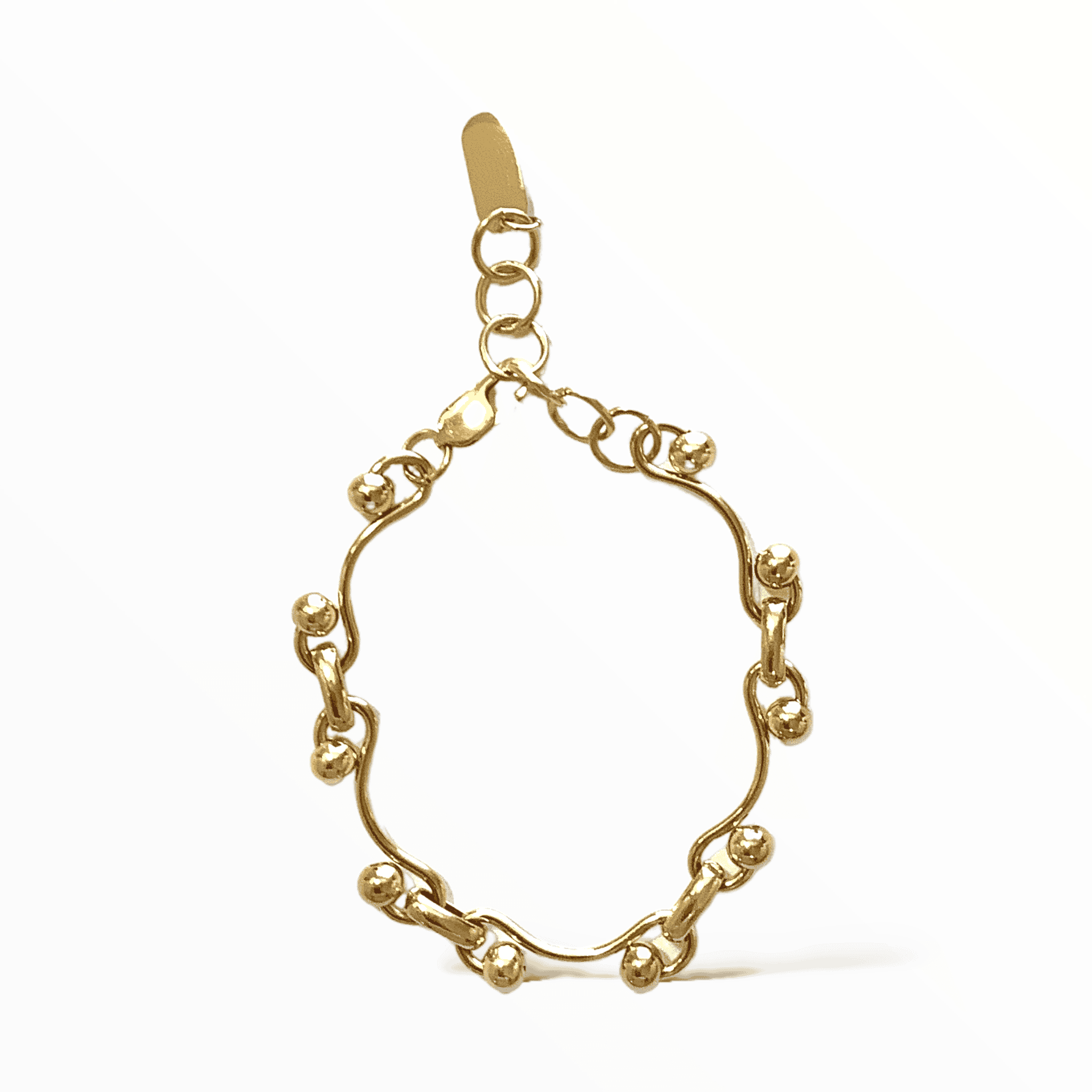 Gold Yvette Ball Chain ADMK Bracelet - artisan jewelry piece