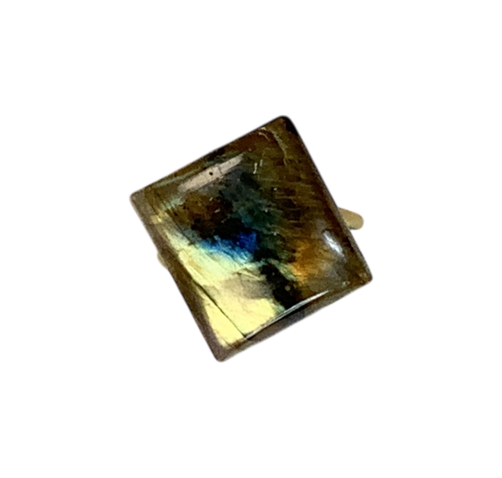 Labradorite Square adjustable ring