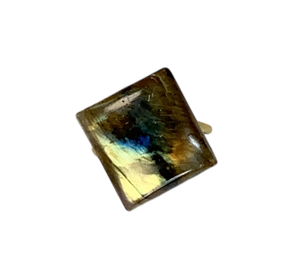 Labradorite Square adjustable ring