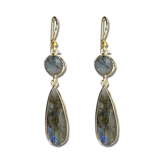 Labradorite Long Earrings