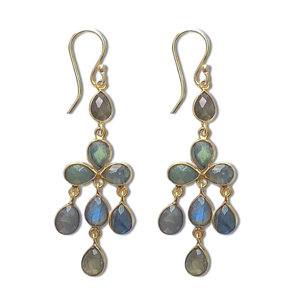 Labradorite Chandelier Earrings, artisan jewelry, elegant jewelry