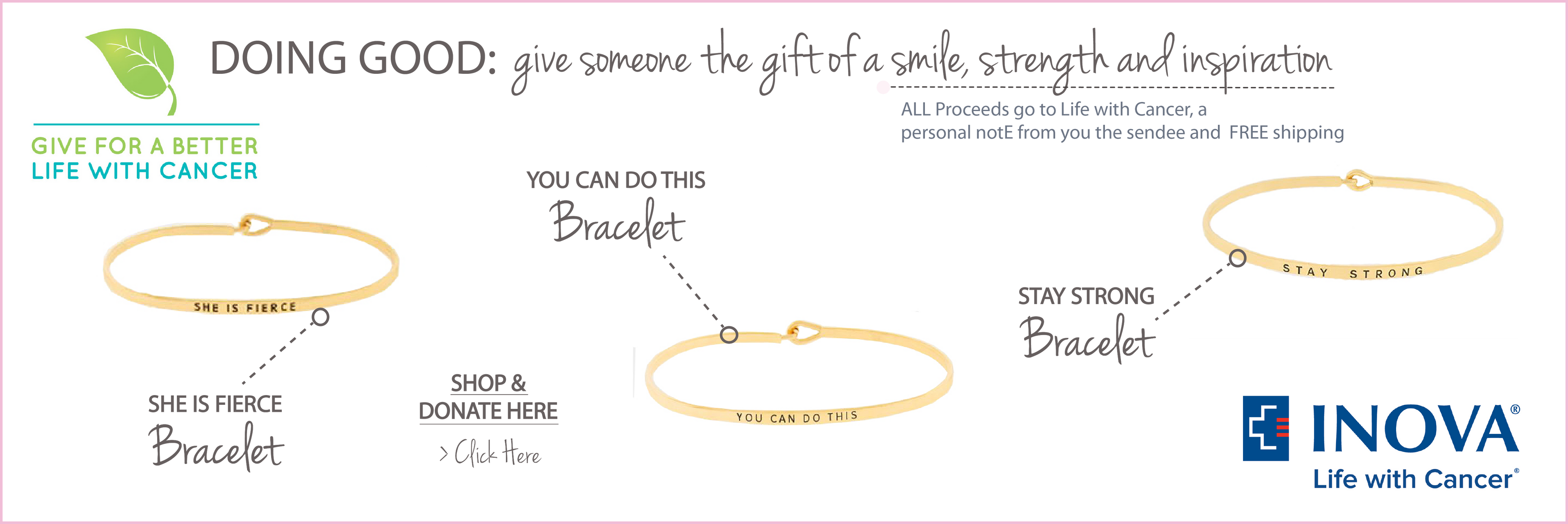 Life with Cancer Bracelet Options