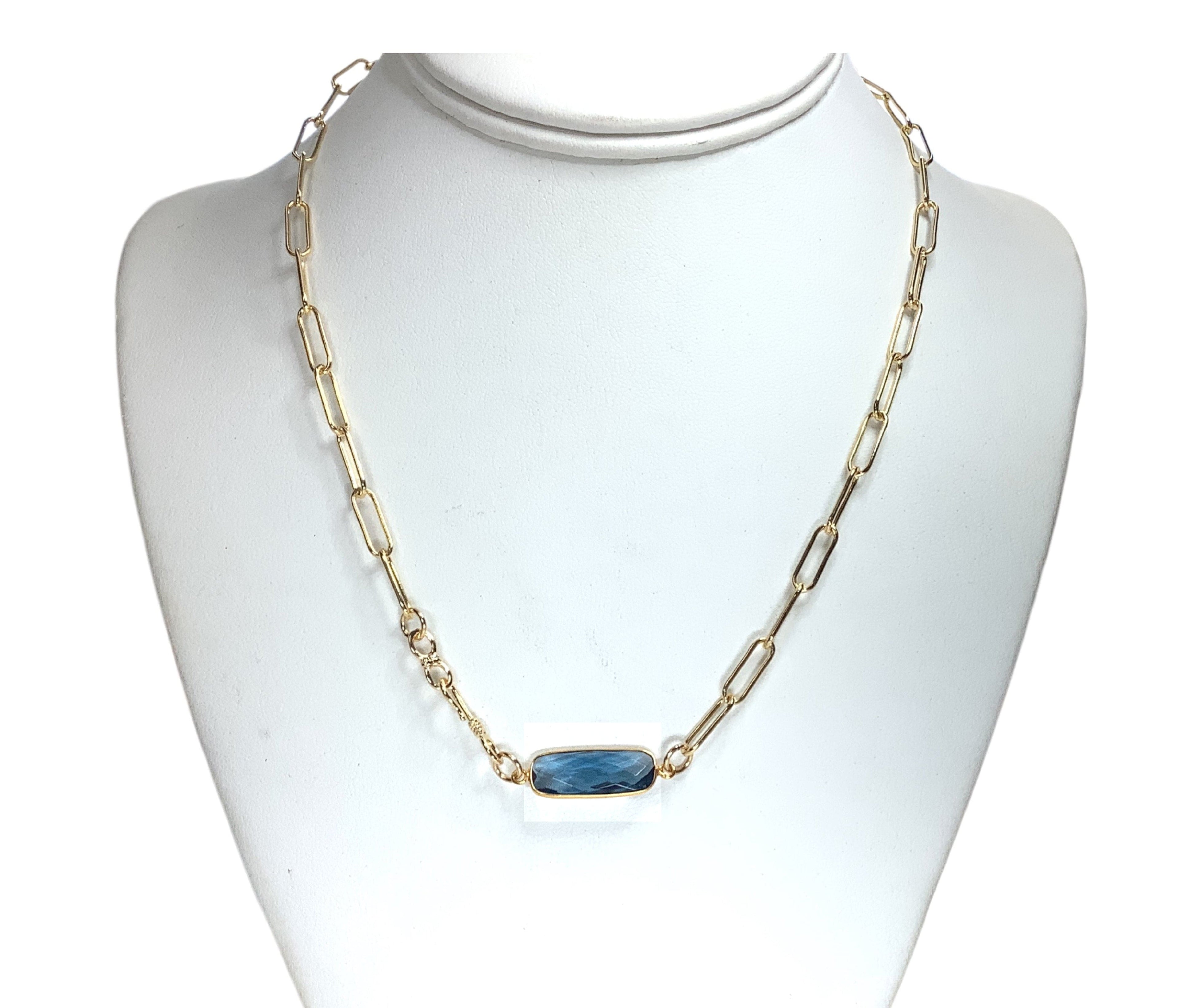 Montana Blue Necklace featuring unique clasp, artisan jewelry.