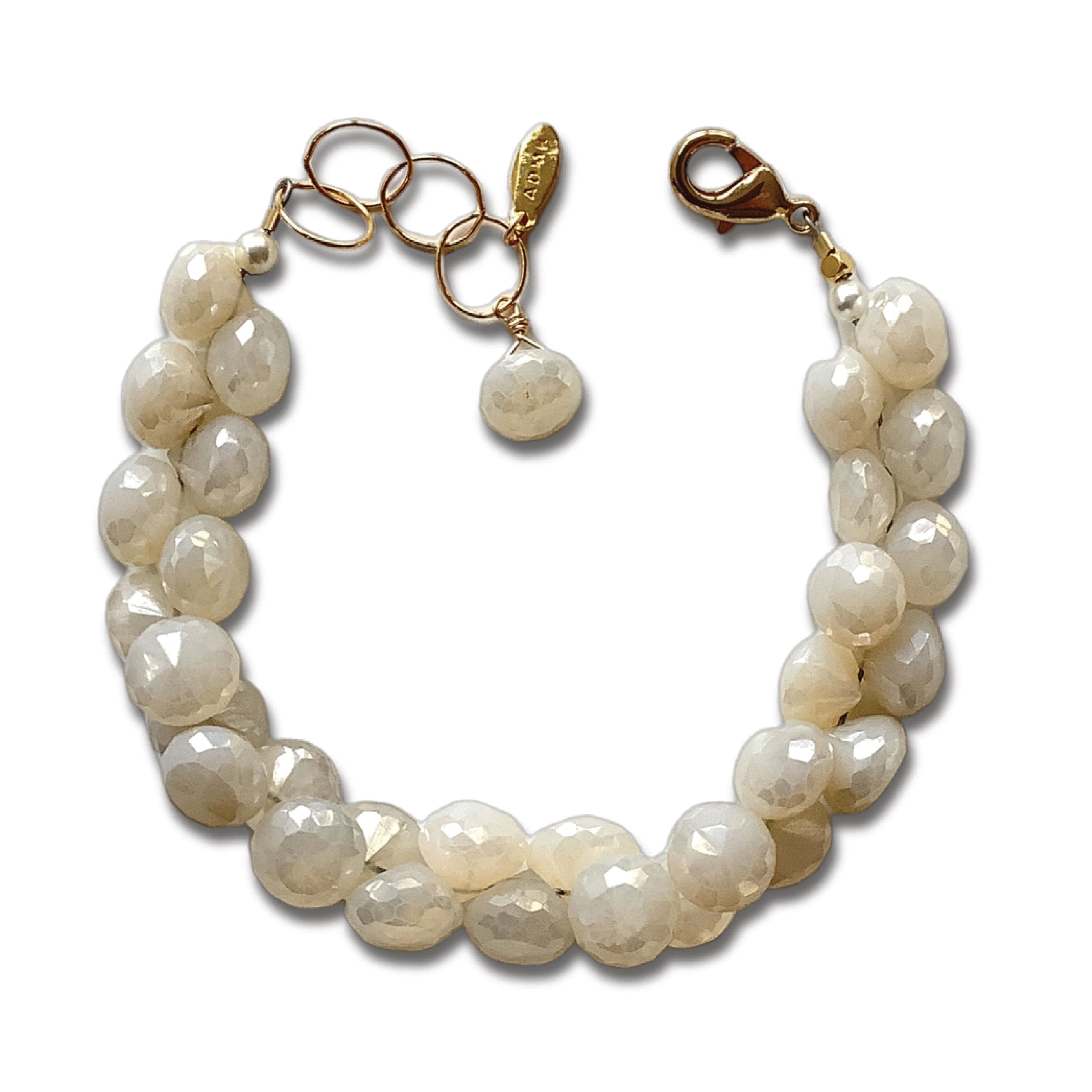 Moonstone Iridescent AB Bracelet - artisan jewelry