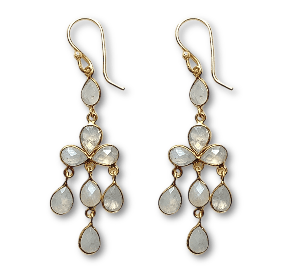 Moonstone Chandelier Earrings | Handmade gemstone jewelry