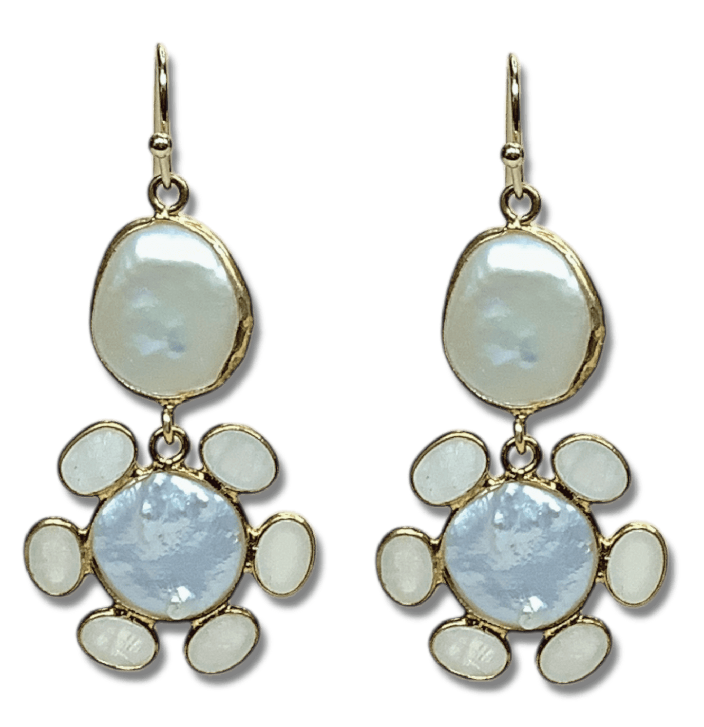 Moonstone Flower Earrings