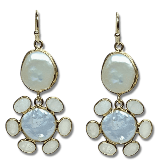 Moonstone Flower Earrings