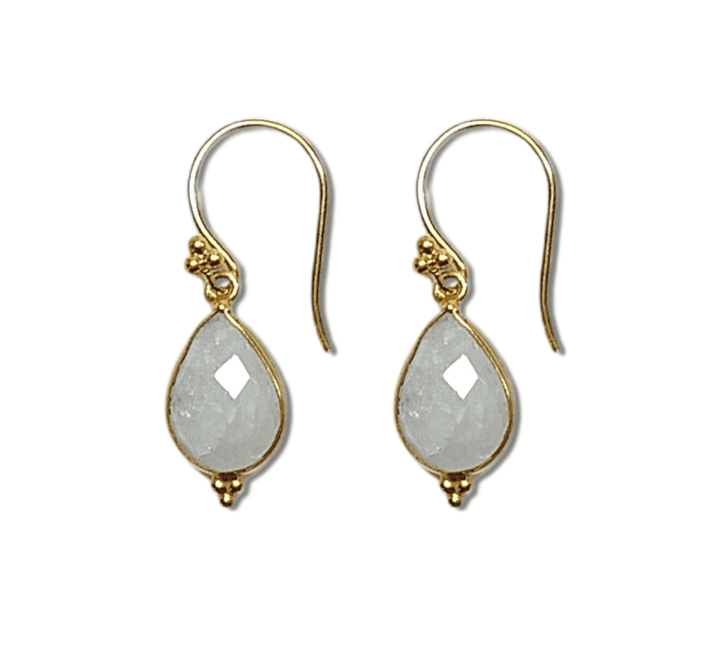 Moonstone Hook Earrings - artisan jewelry with genuine moonstone