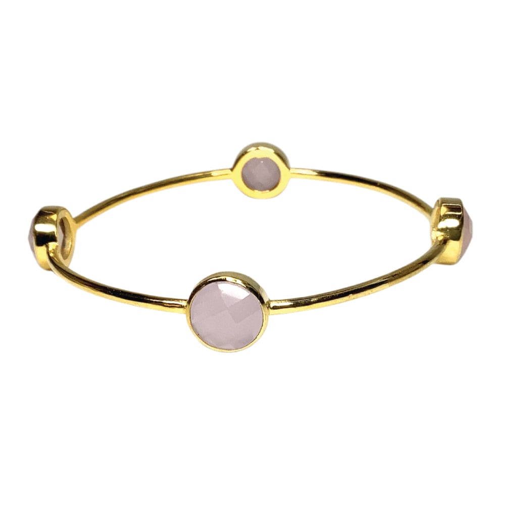 Elegant gold bracelet with pink semi precious stones, artisan handmade jewelry, perfect for minimal and stackable jewelry styles.