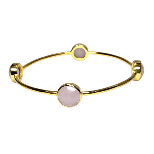 Pink Chalcedony 4 Stone Bangle