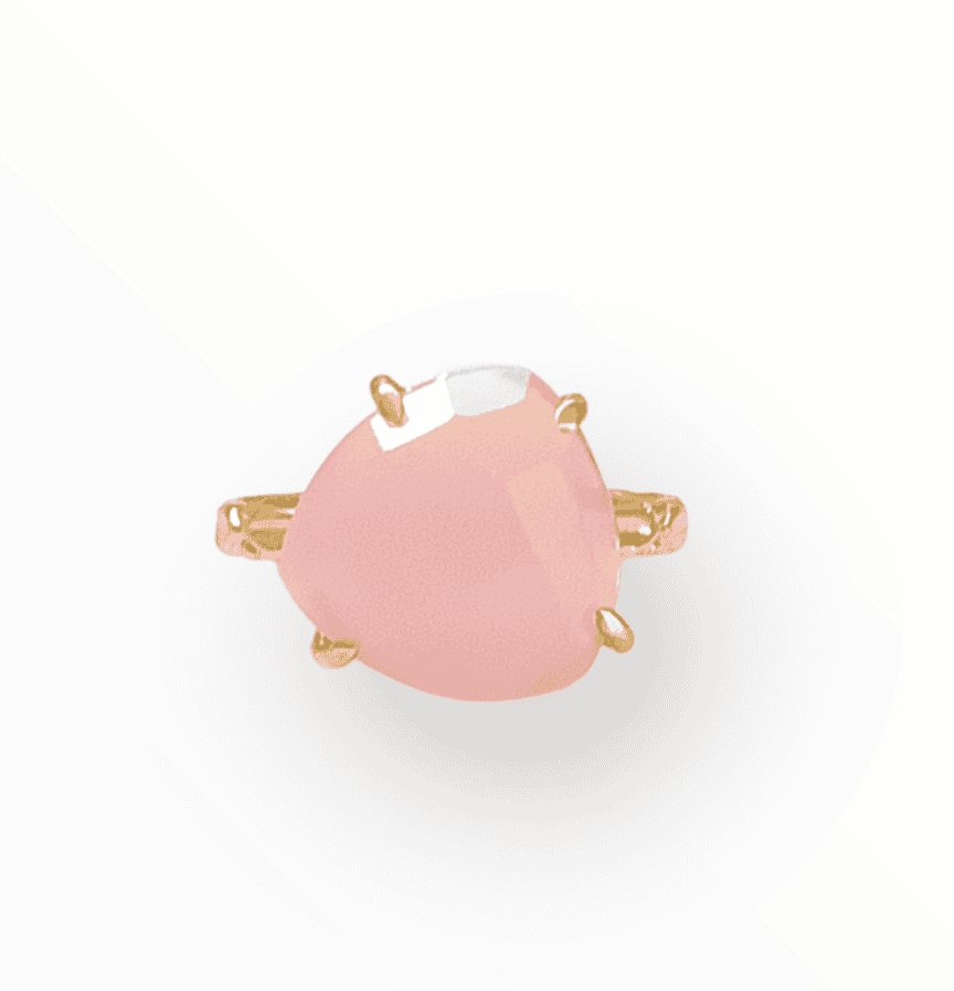 Rose Quartz Marie ADMK Ring in 18kt gold bezel setting