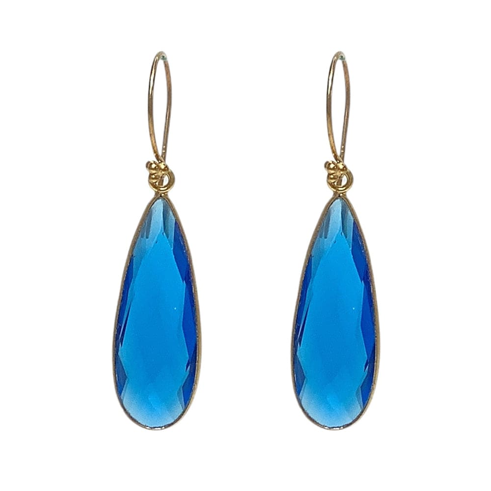 Royal Blue Long Teardrop Earrings - luxury handcrafted jewelry