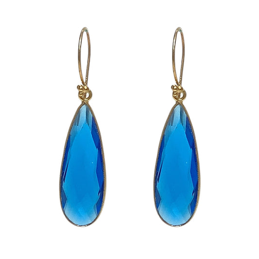 Royal Blue Long Teardrop Earrings