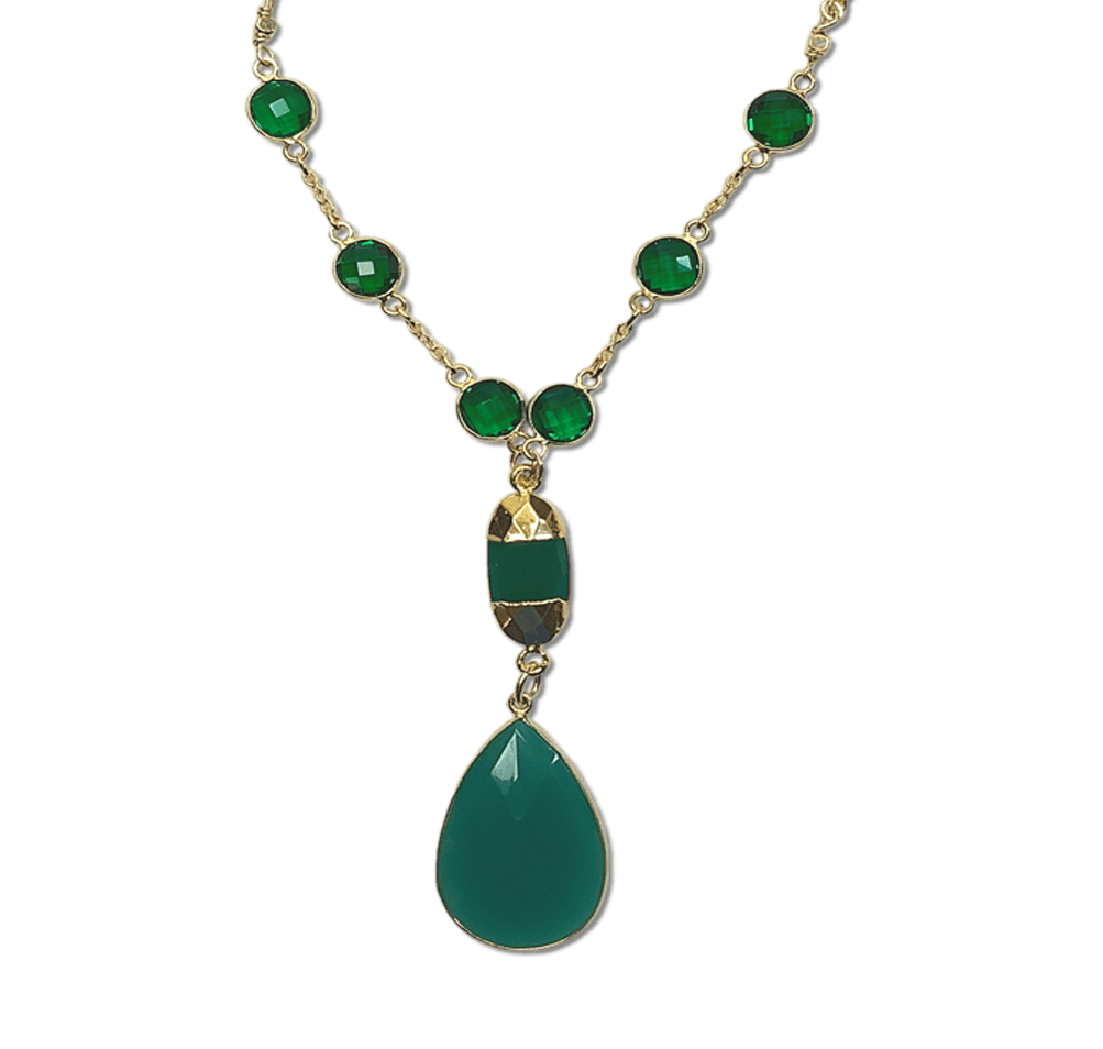 Green Onyx Necklace - artisan jewelry with semi precious stones