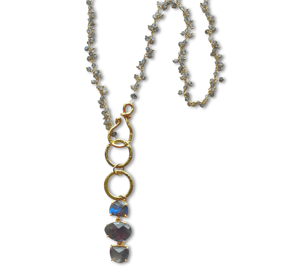 Labradorite Necklace with Hook in Front