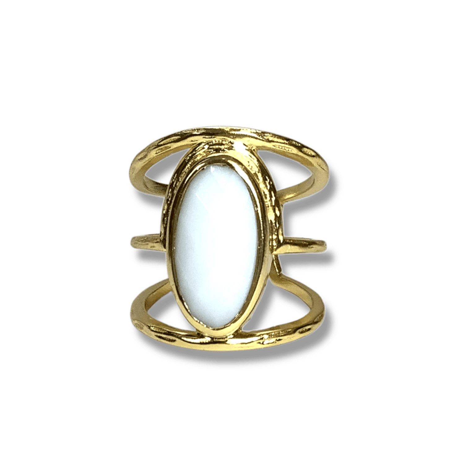 White Agate Cassie Ring - luxury handcrafted jewelry piece