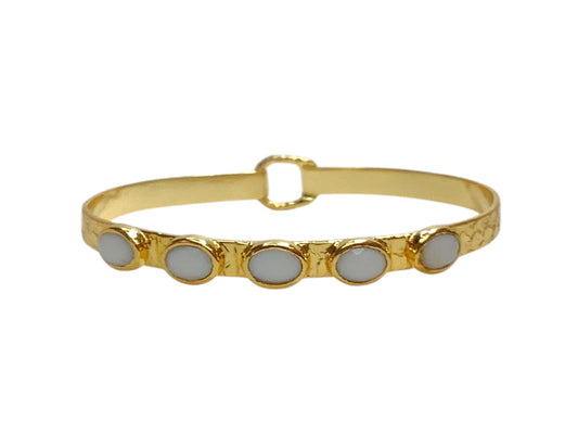 White Agate 5 Stone Cathy Bracelet