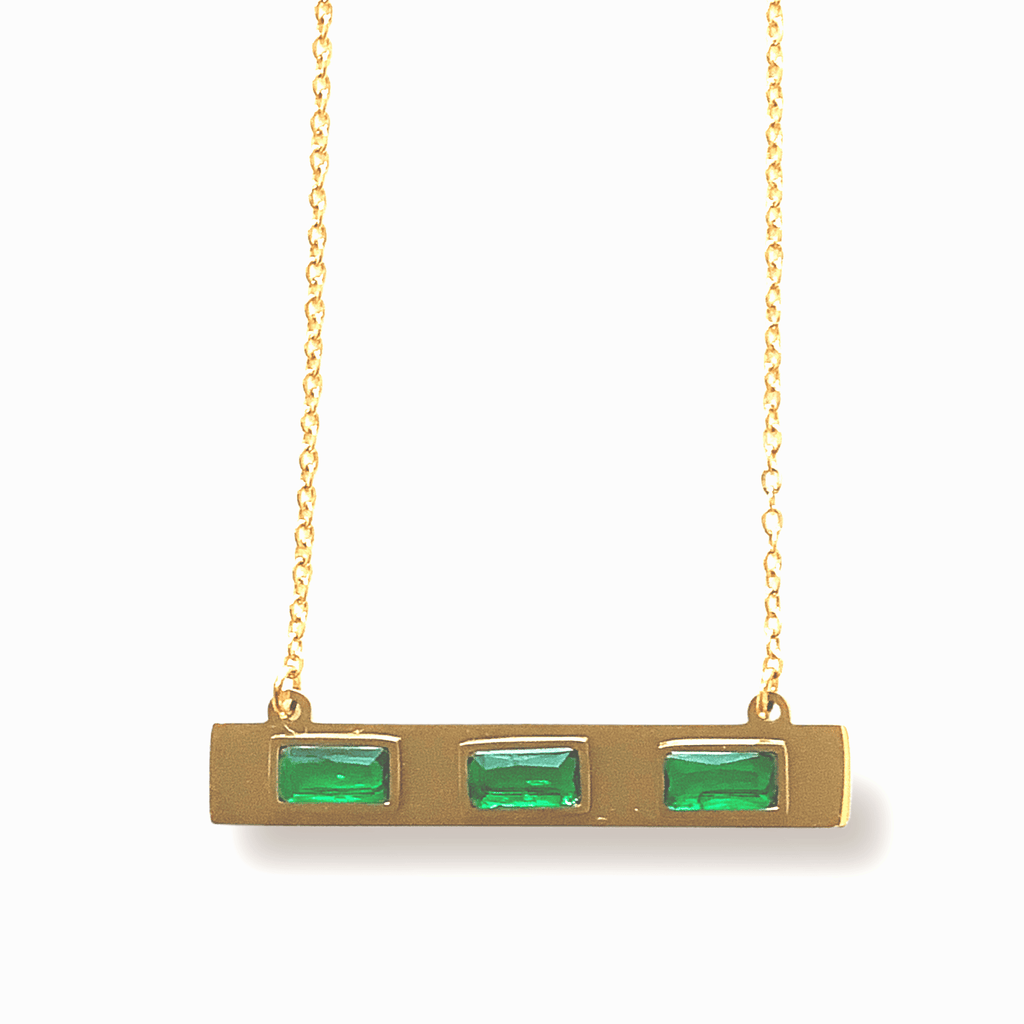 Green CZ Carmen ADMK Necklace, luxury handcrafted jewelry