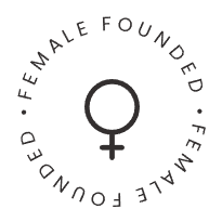 Female founded jewelry brand logo promoting artisan jewelry.