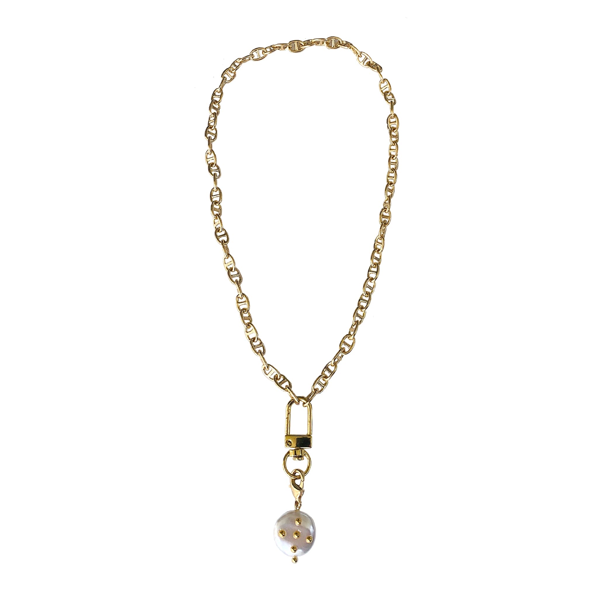 Freshwater Pearl and Gold Marla ADMK Necklace in gold chain