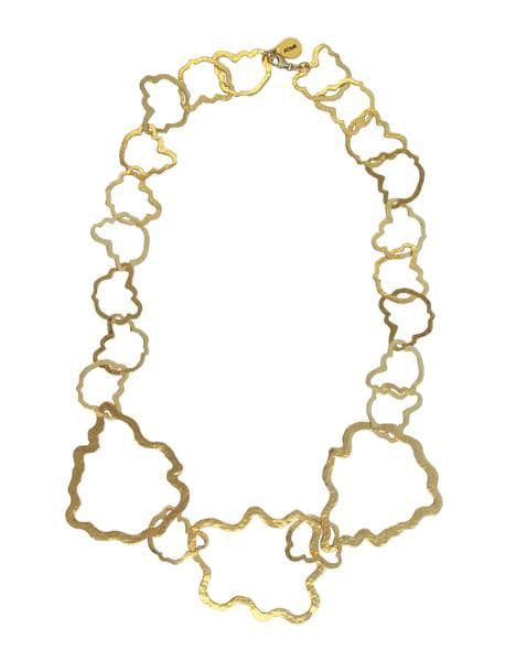 Gold Elegant Dangle Cassie ADMK Earrings linked organic shapes