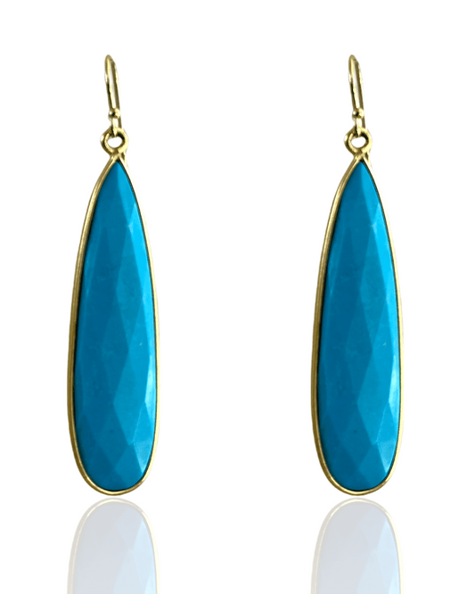 Turquoise Long Teardrop ADMK Earrings | ADMK, Inc.