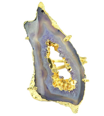 Purple Geode ADMK Bonnie Ring - luxury handcrafted jewelry